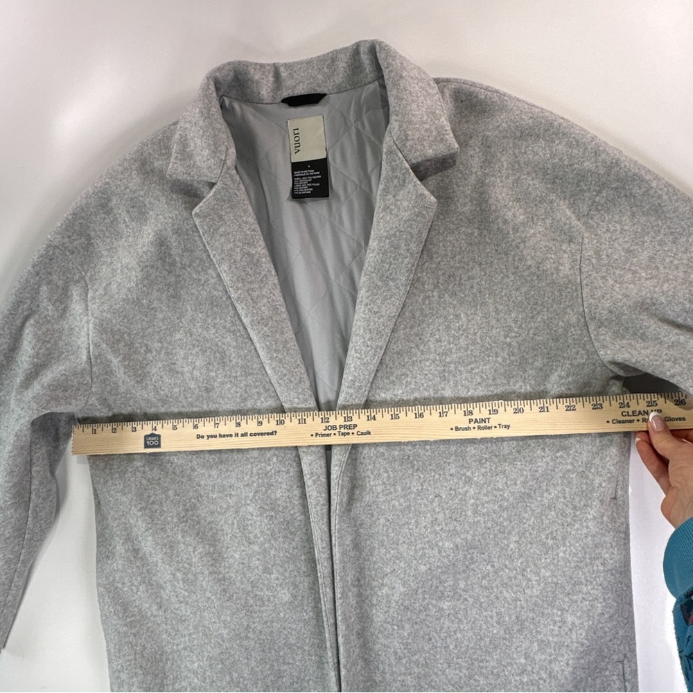 Vuori Restore Longline Open Front Coat Womens L Gray Athluxury - Picture 13 of 16